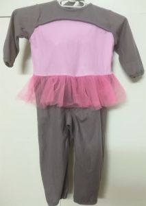 Kids Costumes to Hire - Grey onesie with pink tutu - small